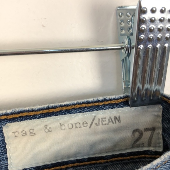 Rag & Bone blue distressed boyfriend 5 pocket raw hem jeans Size 27 - Picture 9 of 9